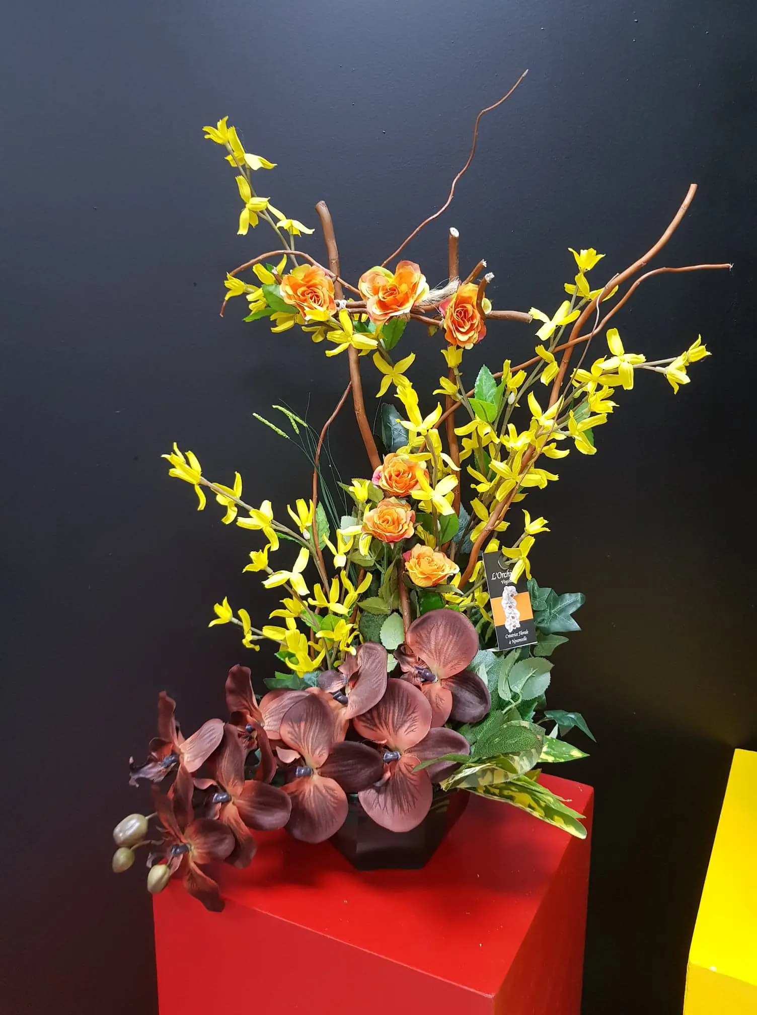 Composition tons orange / jaune / marron