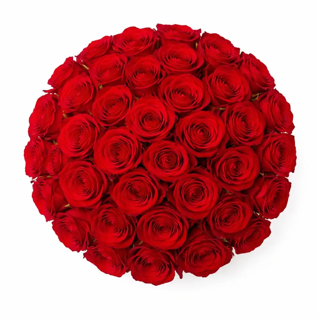 Bouquet de Roses Rouges sur mesure vue dessus
