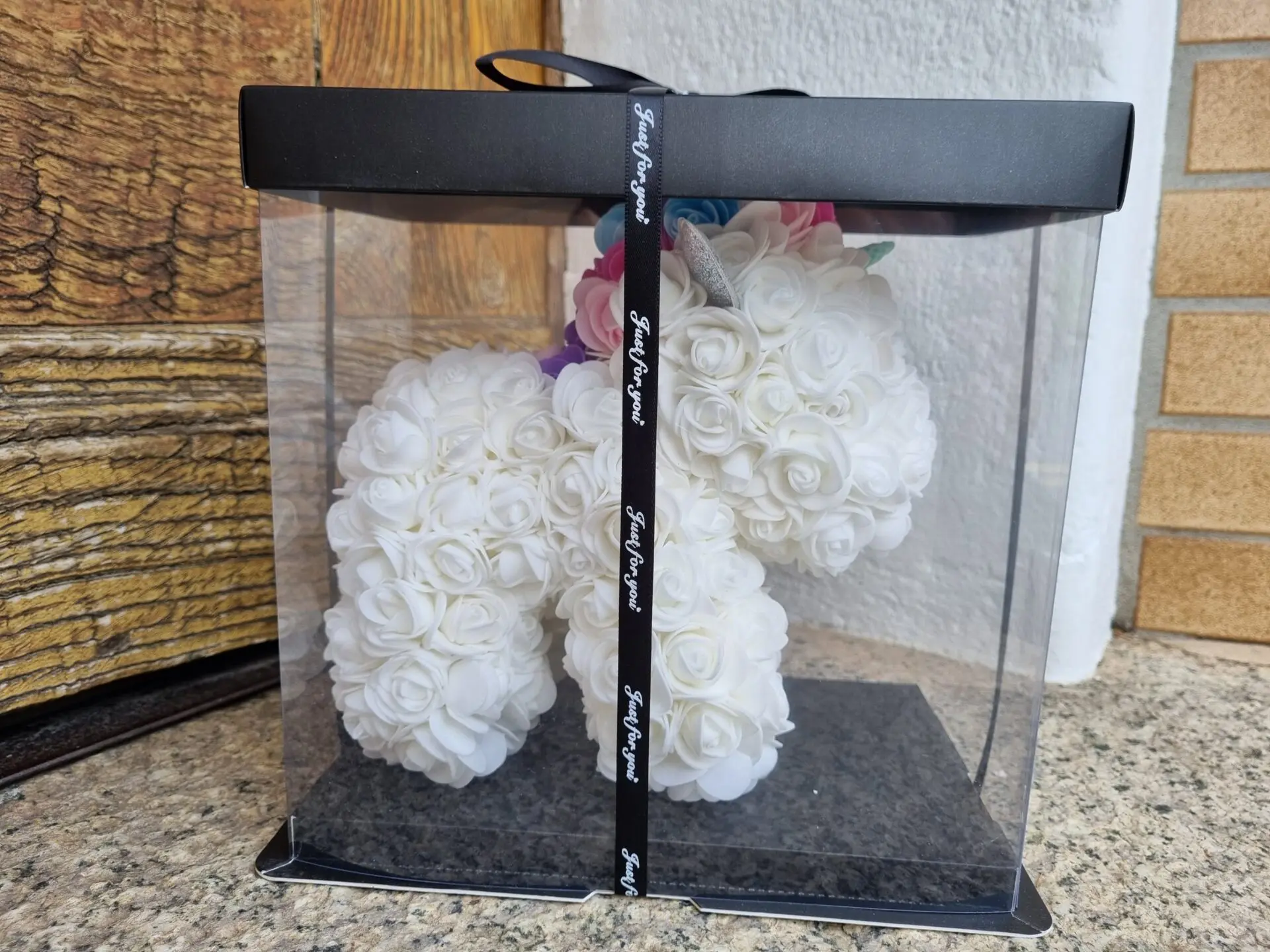 Licorne en rose mousse