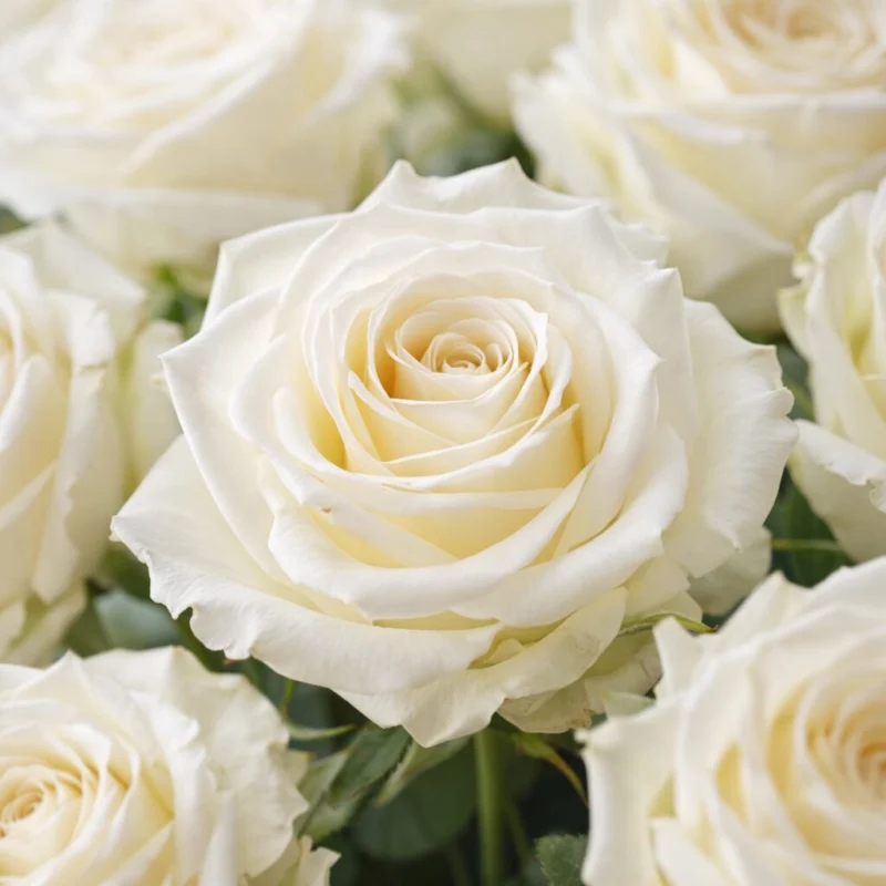 Alternative view of Bouquet de Roses Blanches (Fêtes)