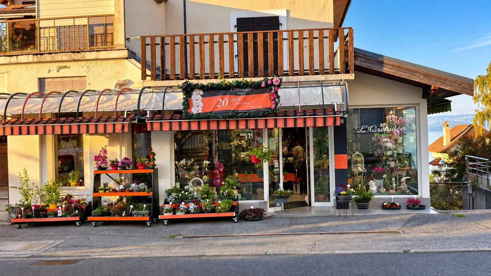 Façade de L'Orchidée Virginie, fleuriste à Évian-les-Bains